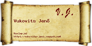 Vukovits Jenő névjegykártya